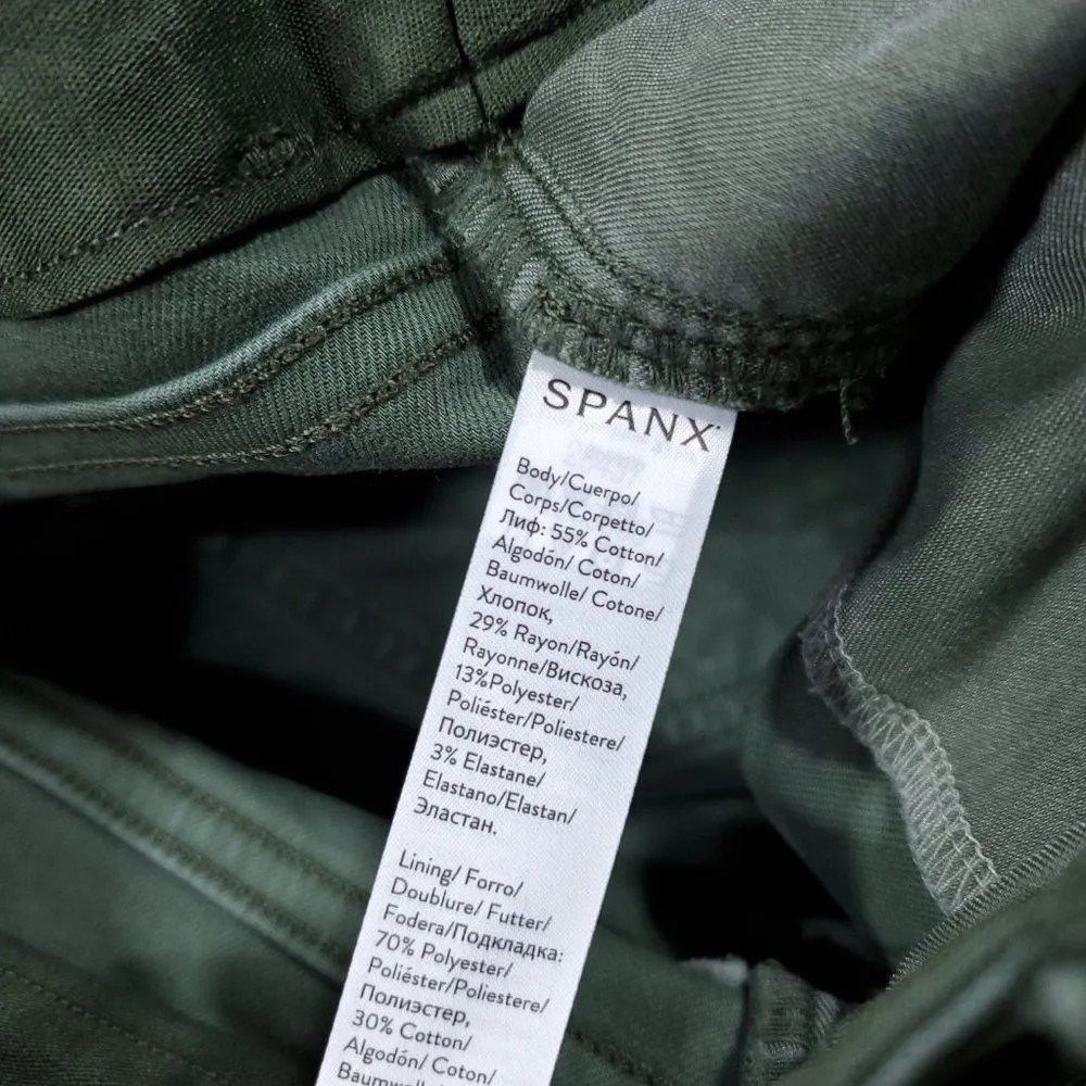 Spanx READ  Tall Stretch Twill Ankle Cargo Pant Women's Size XS Green Pull On - Image 9