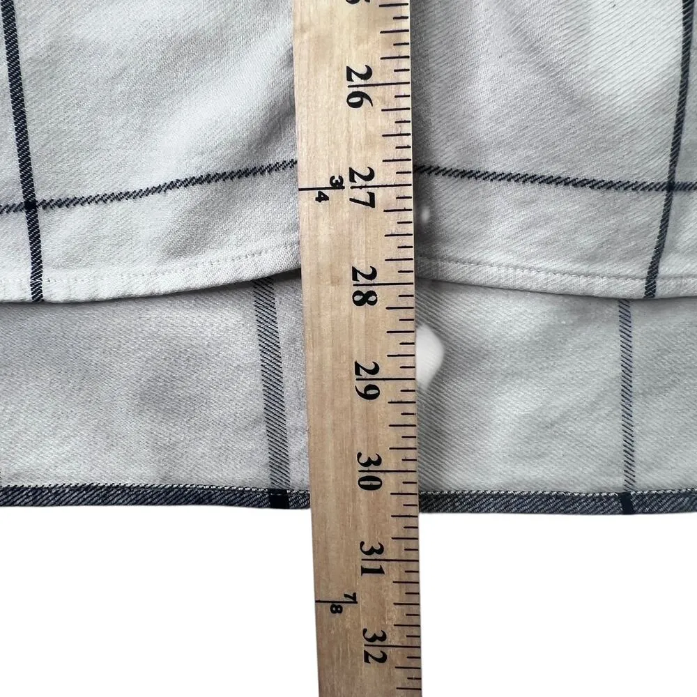 The North Face Boyfriend Plaid Flannel Top Cream Womens M Button Front Tunic - Image 11