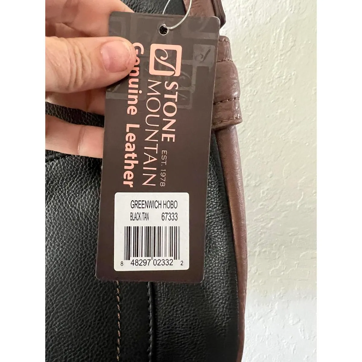 Stylish Black and Brown Leather Handbag - Image 9