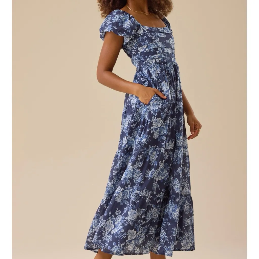 NEW Altar’d State Blue Floral Maxi Dress Size XS NWT - Image 3