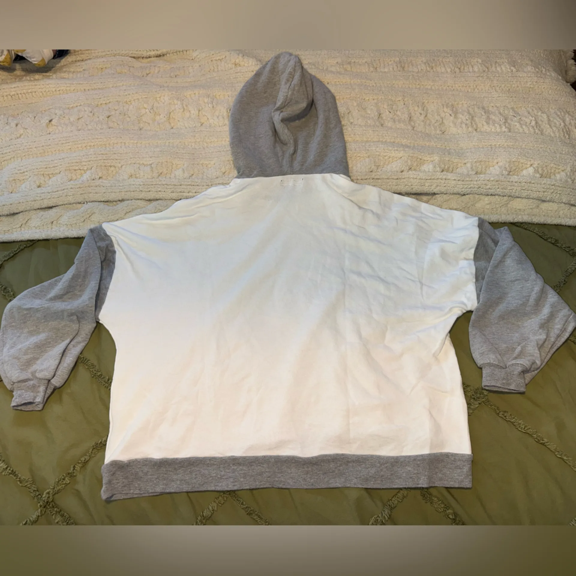 Michael Lauren Gray and White Hoodie with Star Accents - Image 2