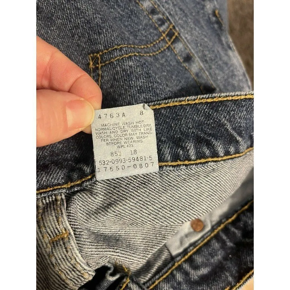 Vintage Levi's 550 Jeans Relaxed Fit Tapered Leg Junior's Size 11 M HIGH RISE - Image 5