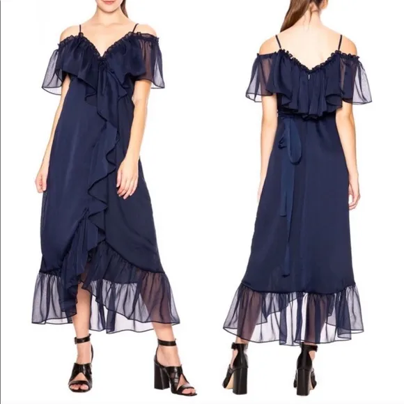 MISA Los Angeles Tayla Cold-Shoulder Ruffle Dress - Image 2