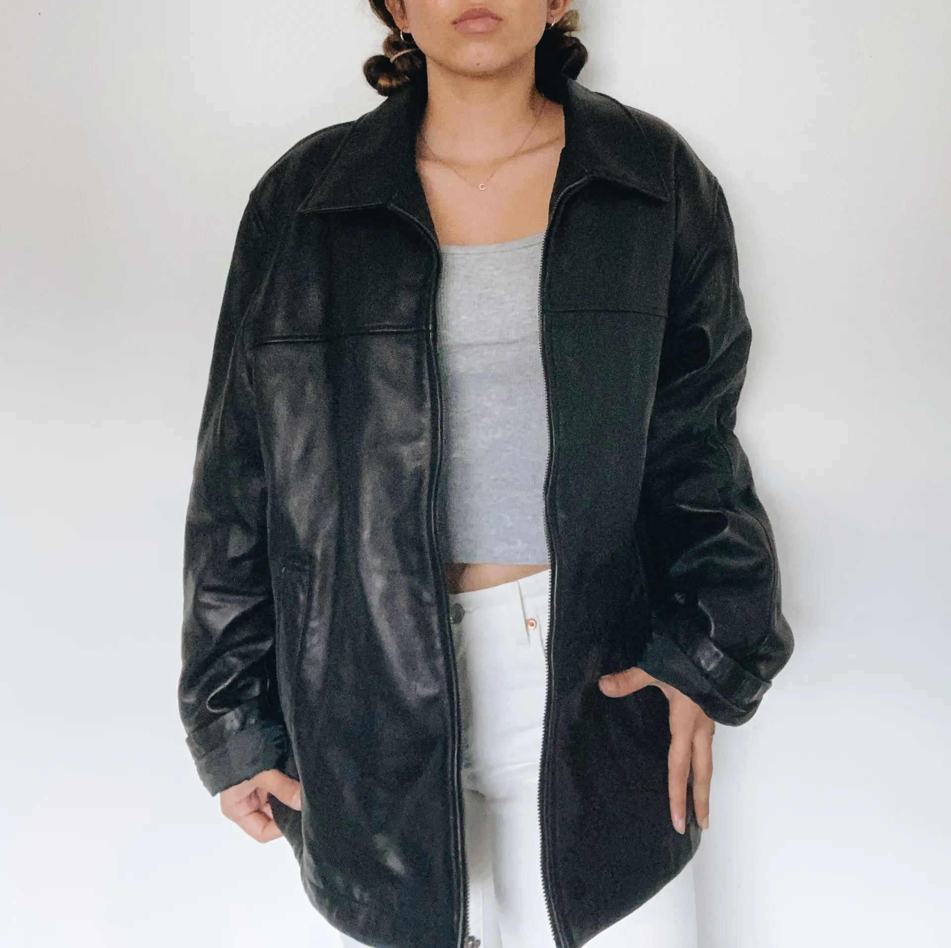 Dockers Genuine Leather Over Sized Zip Up - Image 2