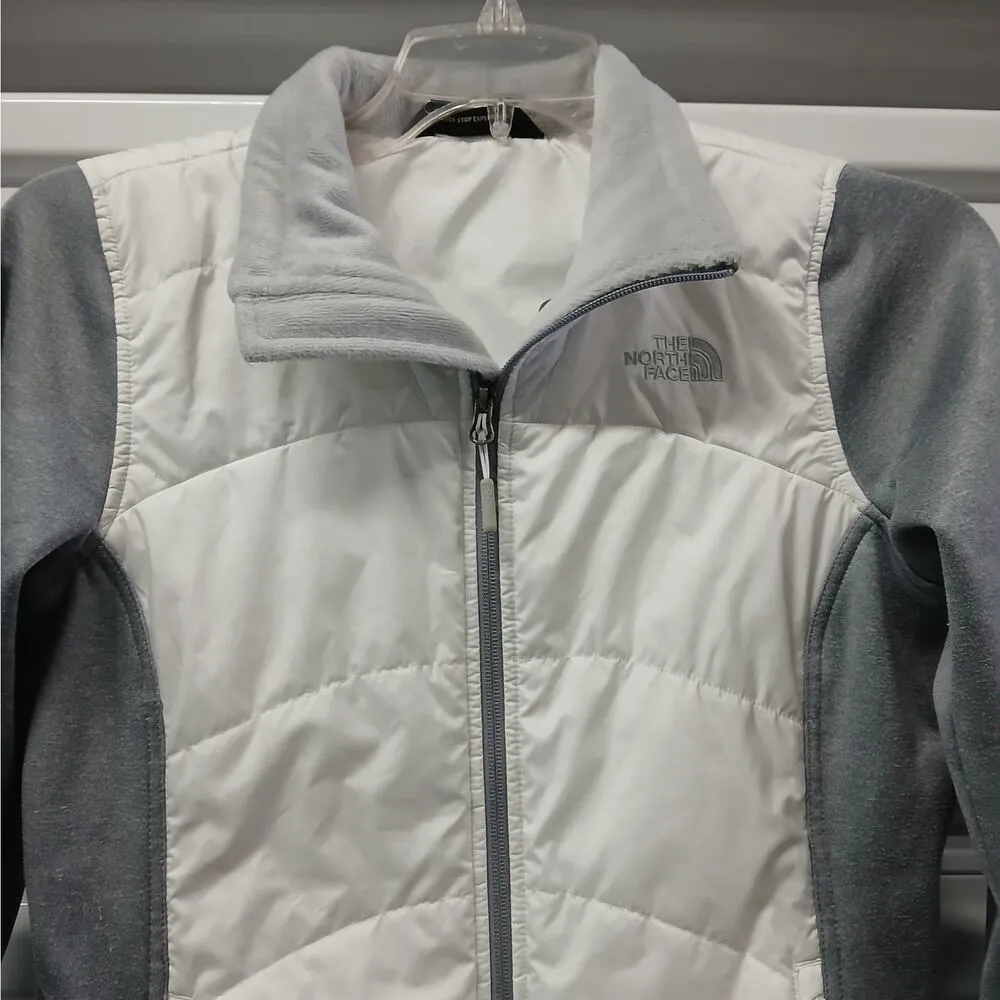 The North Face Quilted Full Zip Jacket Women's Medium White Gray Gorpcore Hiking - Image 3