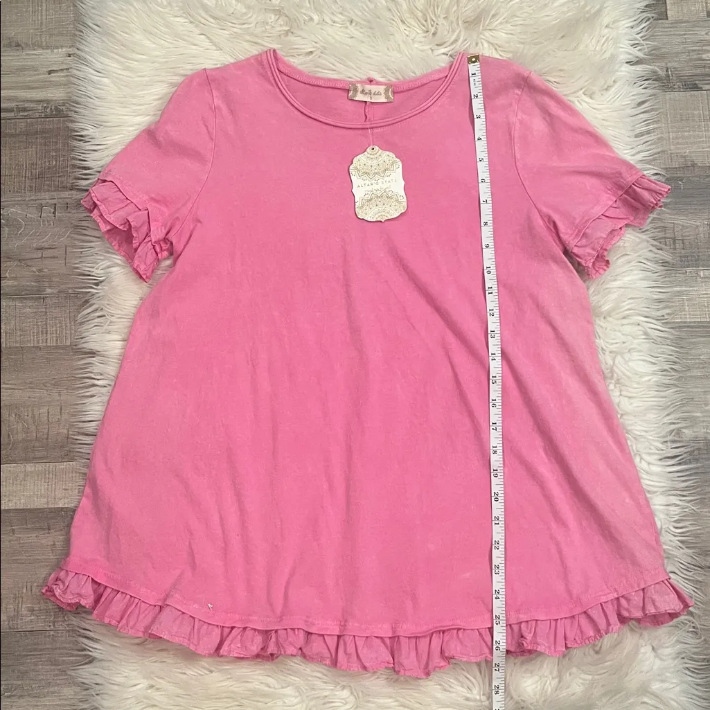 NWT Altar’d State ‘Wren’ ruffle trim relaxed fit top tee S - Image 8