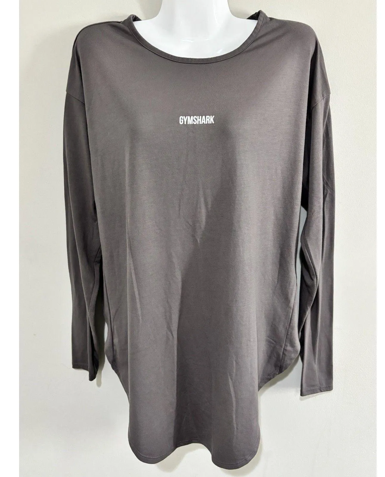 GymShark Open Back Ark Long Sleeve Shirt Women’s Medium Athletic Gray Top - Image 7