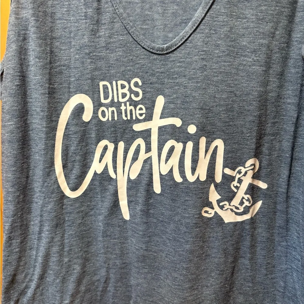 “Dibs on the Captain” Nautical Print tank dress women’s L Blue Size L - Image 2