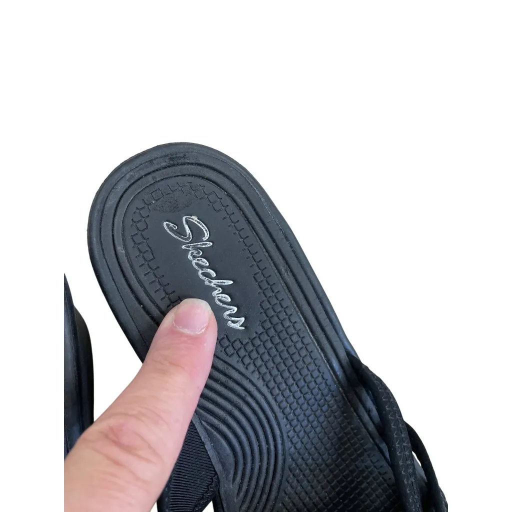 Skechers Womens Black Wedge 2.5" Heel Slip-On Sandals Size 9 SKU 8349 - Image 13