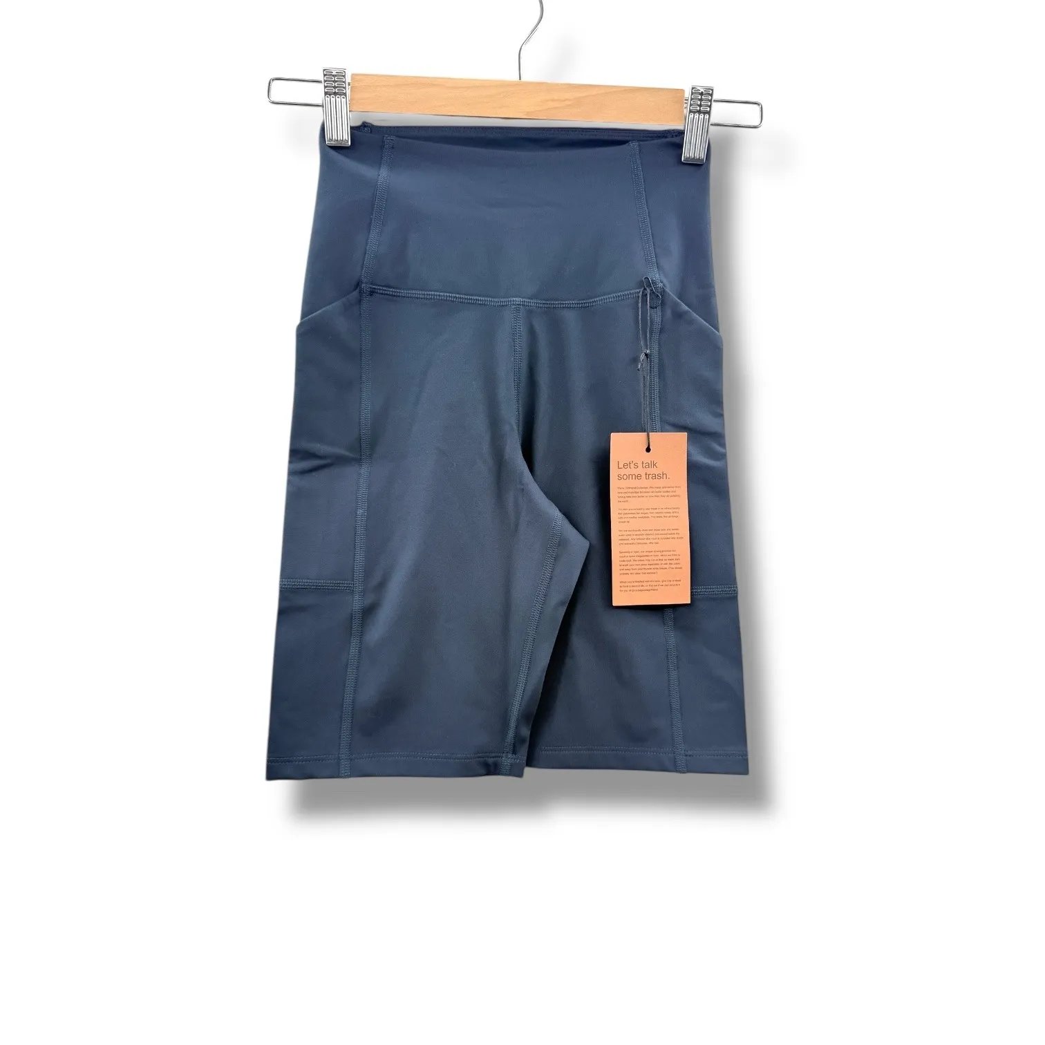 Girlfriend Collective NWT High Rise Biker Shorts Women's XS Navy Blue‎ Workout - Image 3