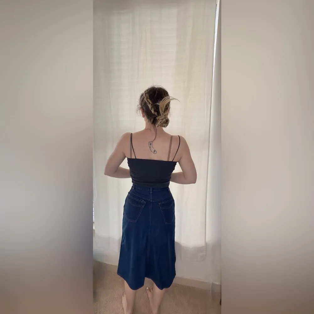 Vintage 70s Sears Denim Button Down Midi Skirt - Image 4