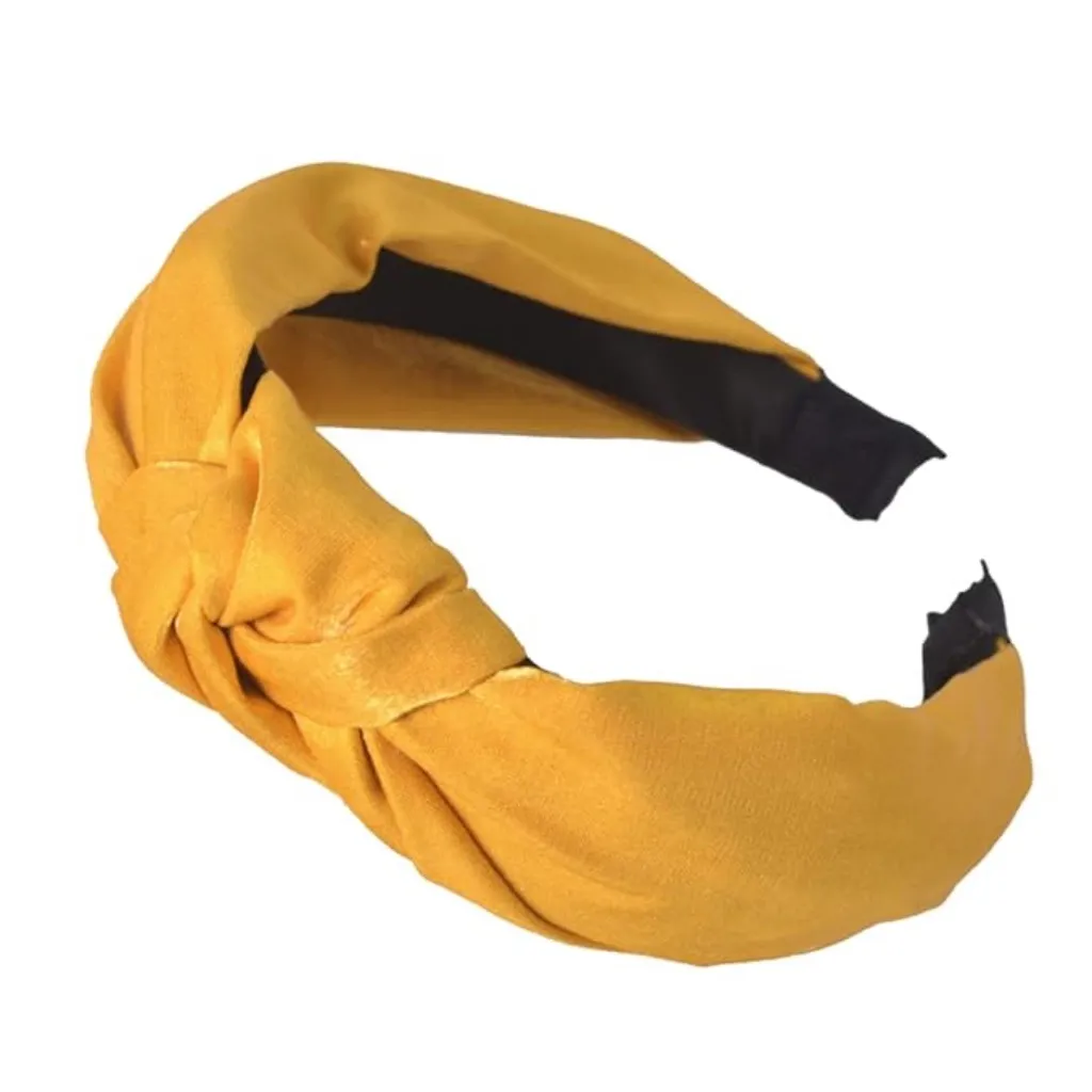 Bundle of 2 Twist Wrap Satin Headbands in Yellow and Navy NWOT Blue - Image 5