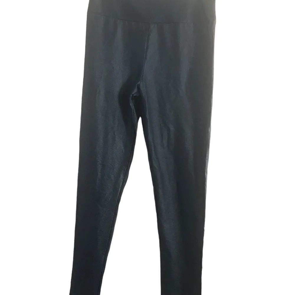 Jan & Anna size medium blue shiny denim looking leggings - Image 9