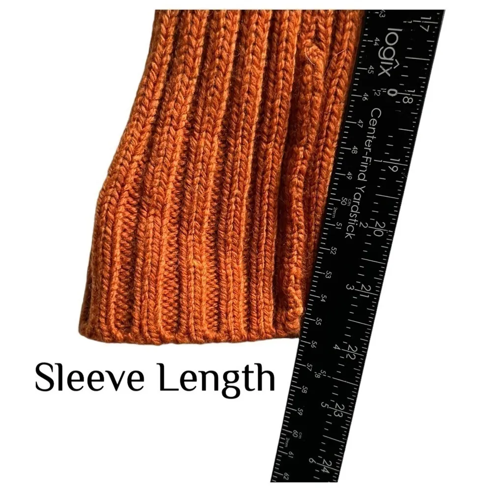 JW Anderson x Uniqlo Wool Blend Cable Knit Cuffed Pullover Sweater Size XXS Orange - Image 8