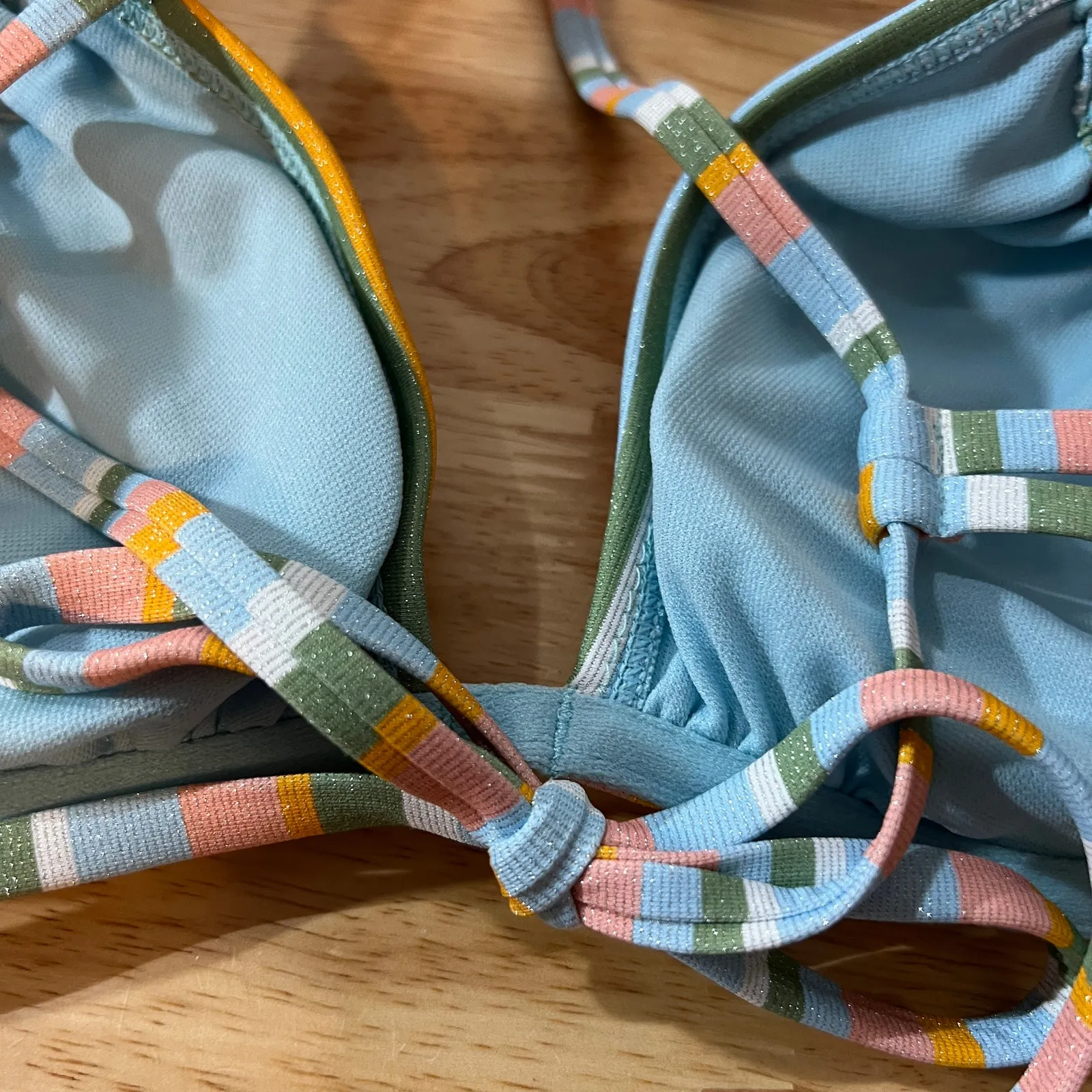 Wild Fable Women's Lurex Multicolor Striped Underwire Bikini Top - Small - NWT - Image 7