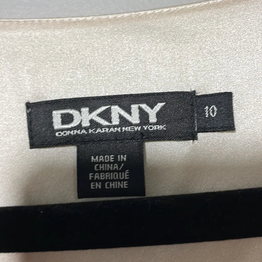 NWT DKNY Donna Karen cream/black tank dress size 10. Retro Glam tuxedo cocktails - Image 3