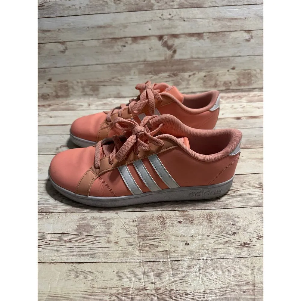 Adidas Neo Baseline Sneakers Women's Size 6 Pink White Shoes Trendy Comfort - Image 3