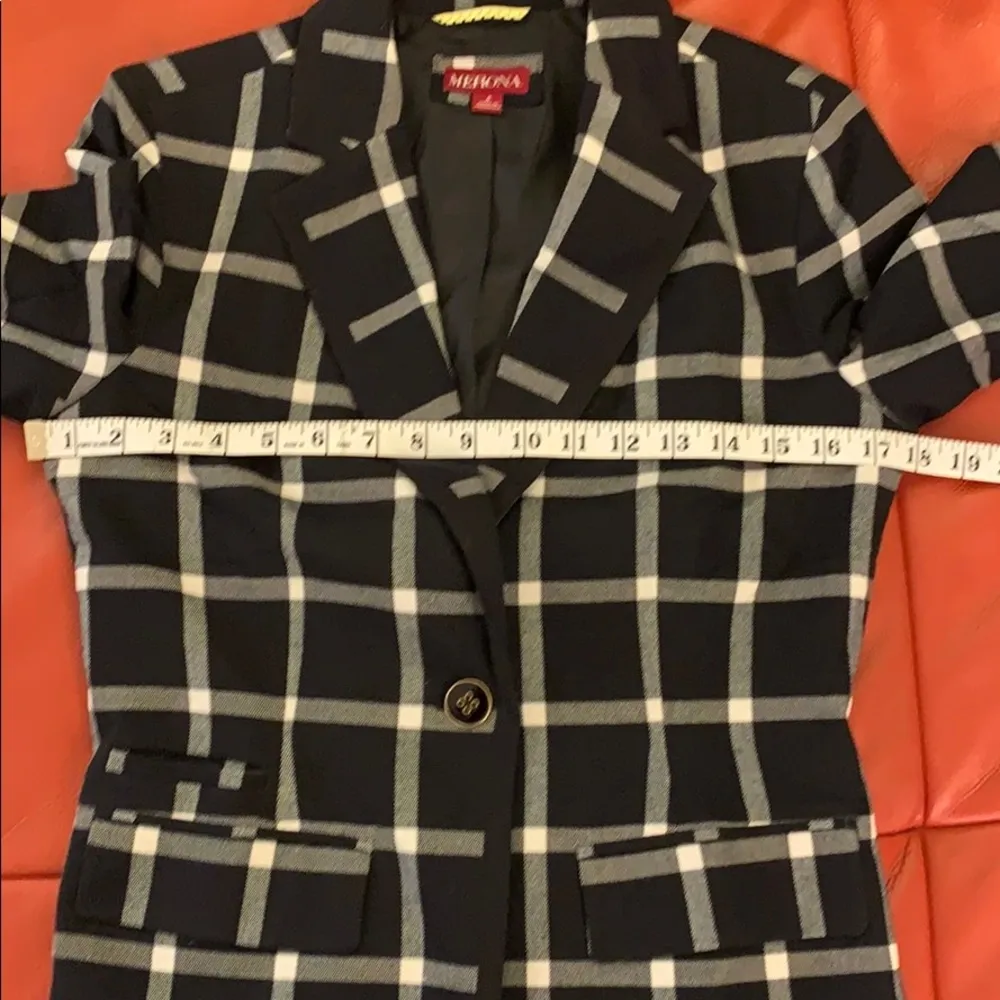 Merona back & white windowpane checked blazer. EUC - Image 11