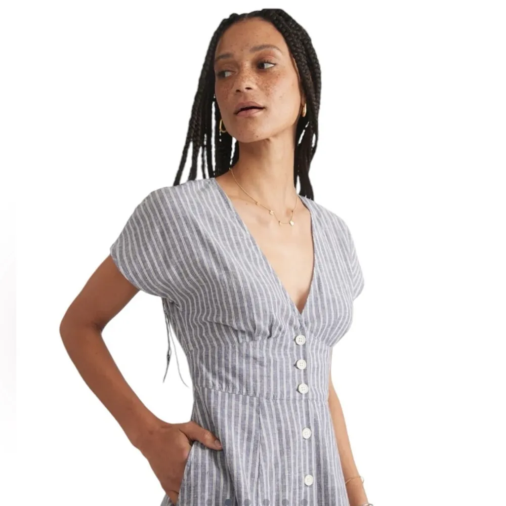 Marine Layer - Camila Striped Button Down Mini Dress Sz L - Image 2