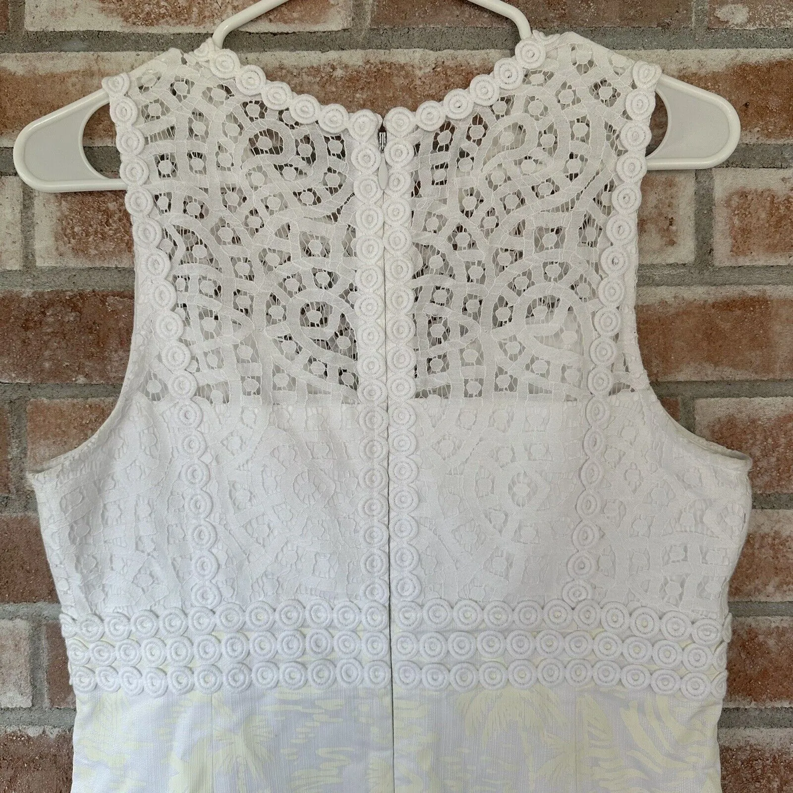 Lilly Pulitzer Lee Stretch Shift Dress White Lace Sailboats Size 6 - Image 8