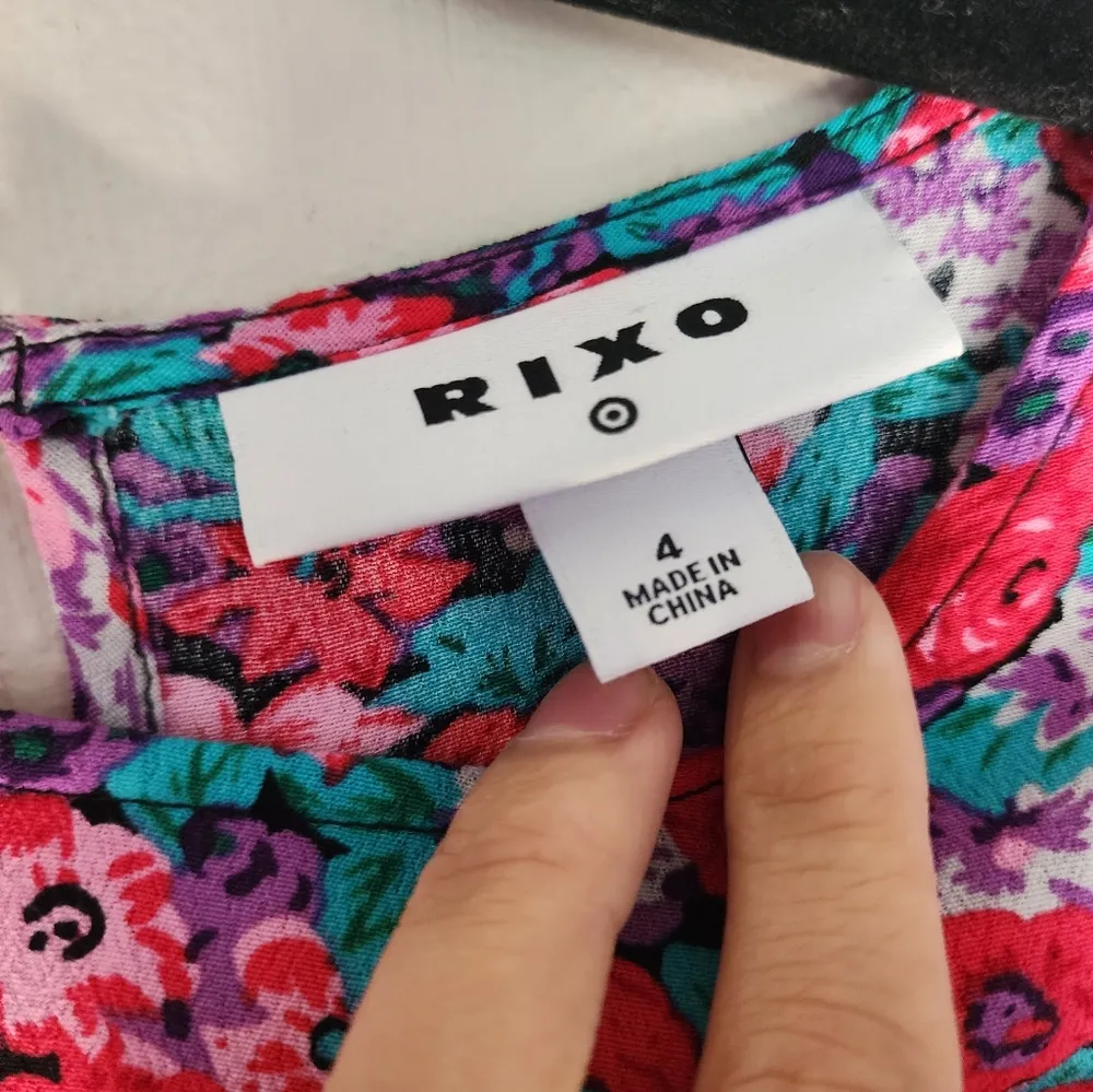 Rixo X Target Floral Puff Sleeve Mini Dress Red Size 4 - Image 5