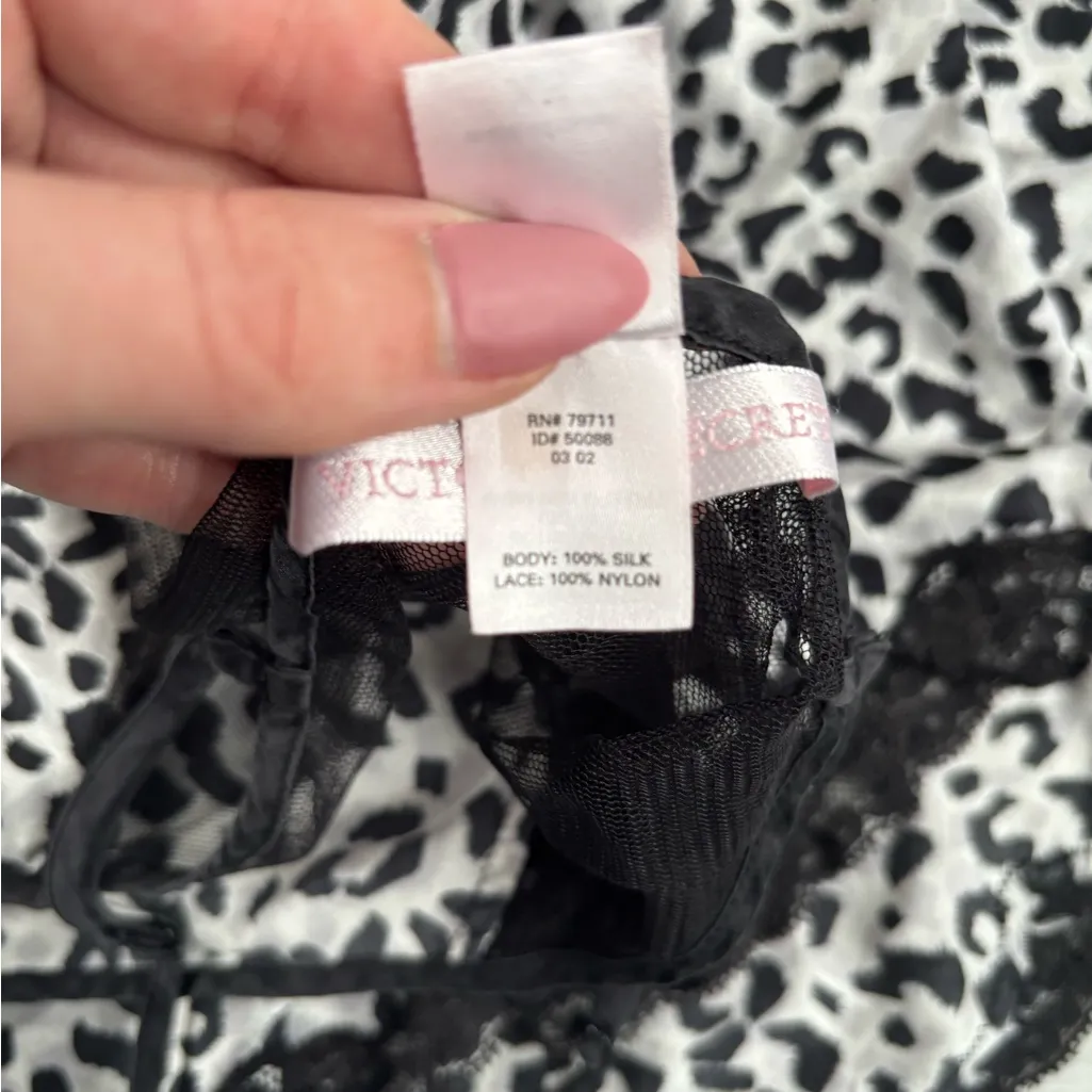 Victoria's Secret Black and White Cheetah Print Chemise - Image 4
