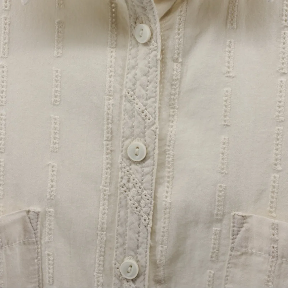 Fatface Ivory Embroidered Long Sleeve Buttonup Rodeo Cowgirl Peasant XS/S - Image 4