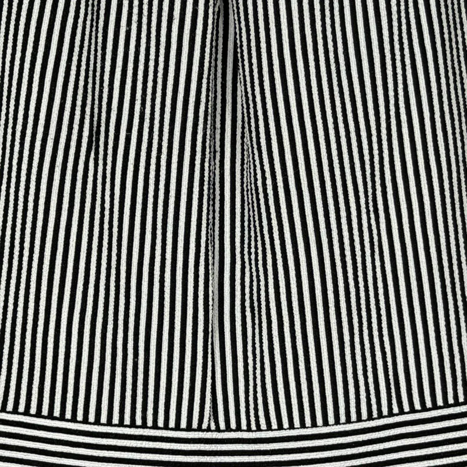 Monteau Large Black and White Striped Peplum Top - Image 2