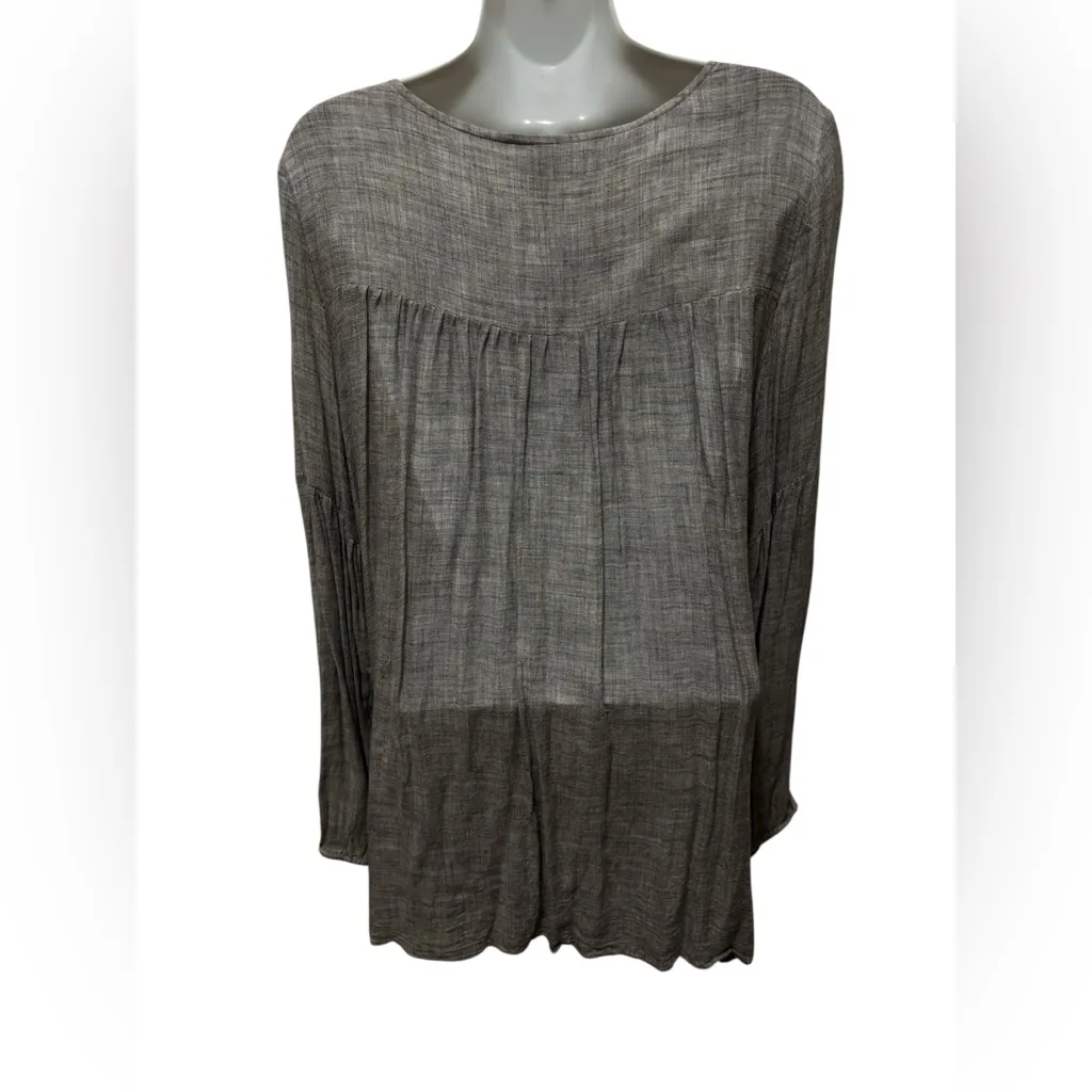 Sundance Babydoll Tunic Top Sz L Gray Wool
Blend Casual Bohemian Lightweight LS - Image 5