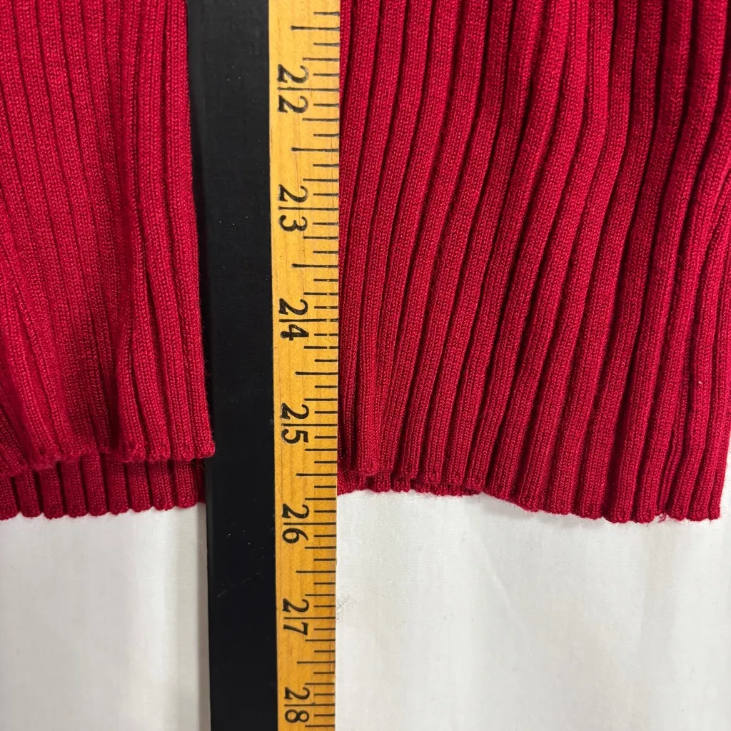 Dressbarn Ribbed Sweater Womens XL NWT Red Lace V-Neck Stretch Y2K Holiday Gift - Image 9