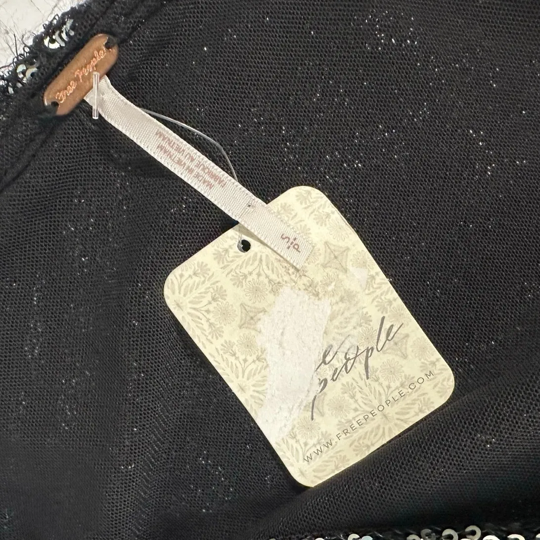 Free People Mini Dress Manuka Silver Sequin New Size Small missing sequins - Image 3