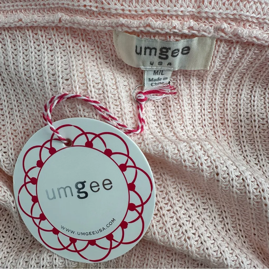 Umgee Long Sleeve Knit Color Block Cardigan size M/L Ribbed Trim Shawl Collar - Image 10