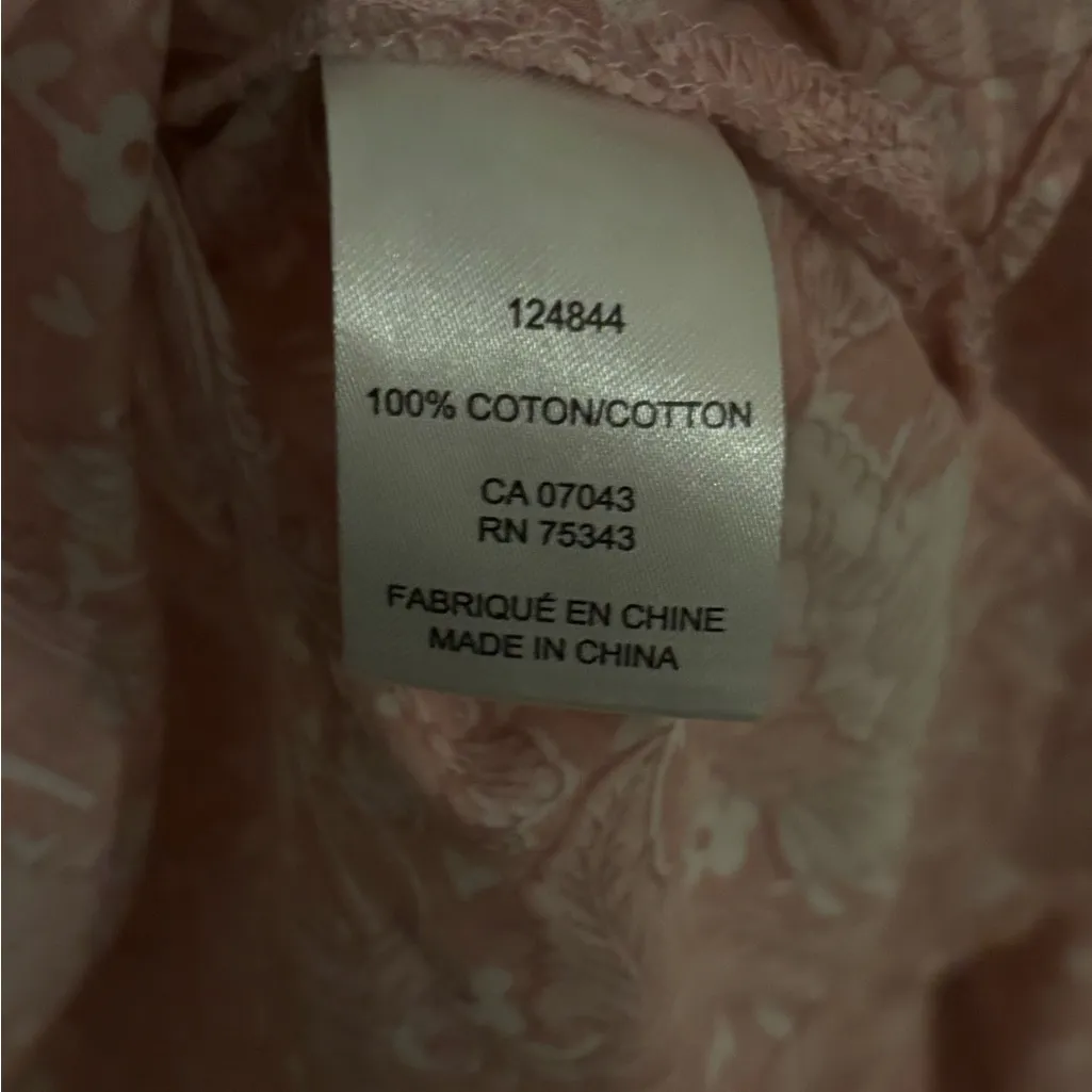 C&C California Light peach and White Floral Hawaiian Print cotton Blouse‎ Top - Image 7