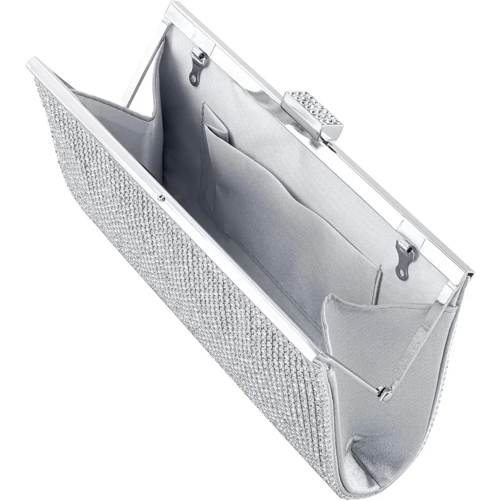 ⚡ Women's Detachable Chain Sparkly Glitter Crossbody Shoulder Silver Bag - Image 6