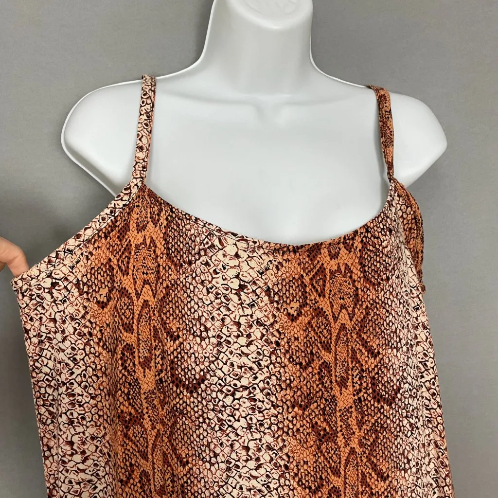Handmade Dress Snakeskin Print Maxi Snake Reptile Brown Sleeveless‎ Summer Slits - Image 4