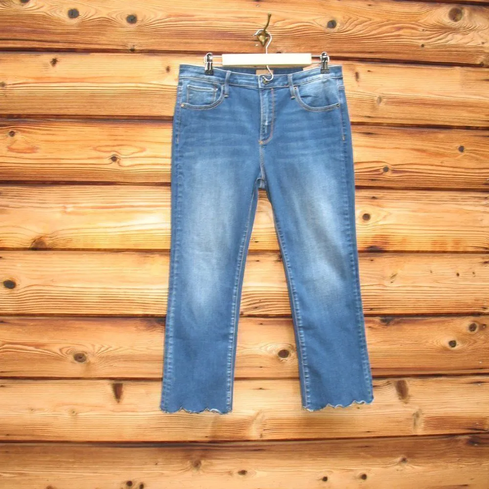 NWOT Driftwood Candace High Waist Scallop Hem Crop Jeans - Image 3