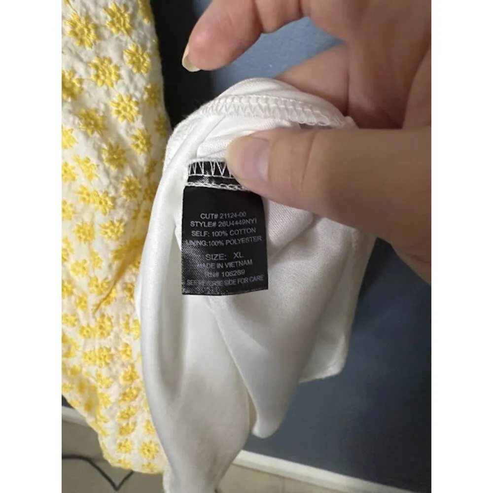 Altar'd State Short Dress Women's Size XL Sunflower Empire Waist Flared Skirt - Image 3