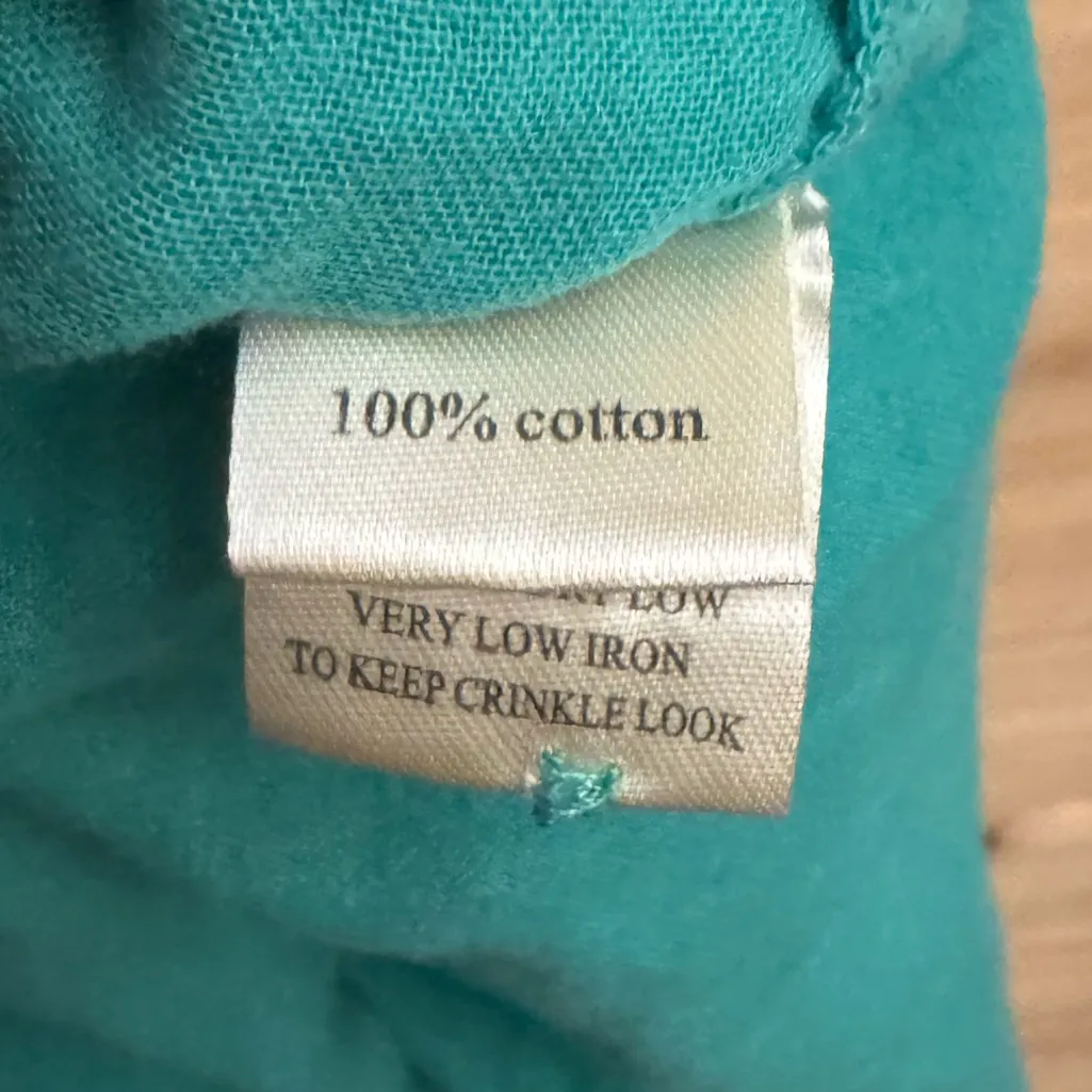 Dylan Size Medium Tiered Cotton Green Drawstring Waistband Flutter Sleeve Dress - Image 9