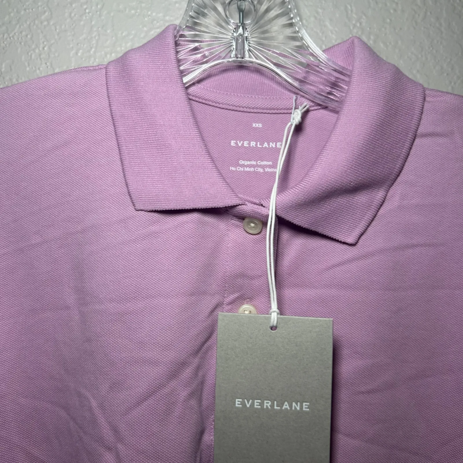 EVERLANE Purple Organic Cotton Classic Fit Short Sleeve Polo Shirt Women career - Image 2