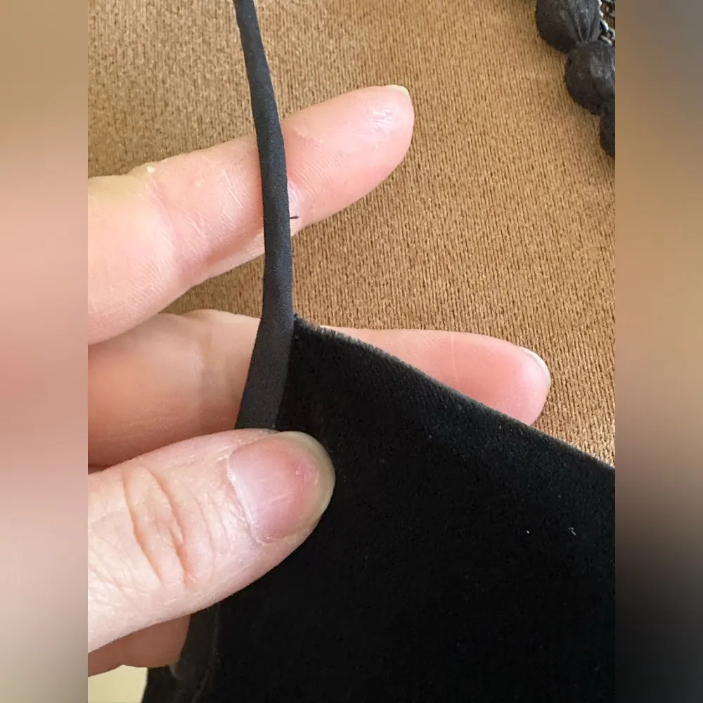 J.Crew Black Velvet NWT Spaghetti Strap Low Front Draped Cowl Neck TankTop Sz 12 - Image 5