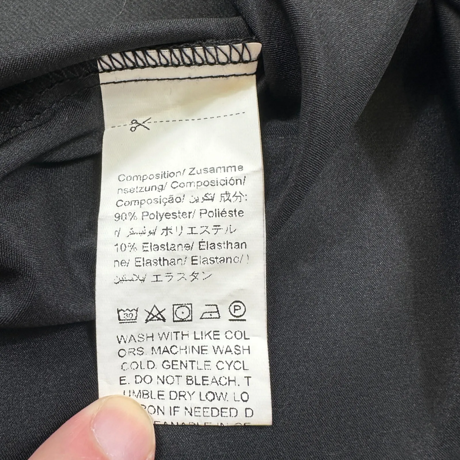 SHEIN Blouse Top Womens S Black Satin Feather Cuffs Button Down Collar Shirt - Image 5