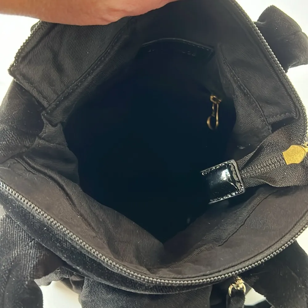 See by Chloe Black Velvet Handbag‎ with Butterfly Bag Charm / Coin Purse EUC - Image 10