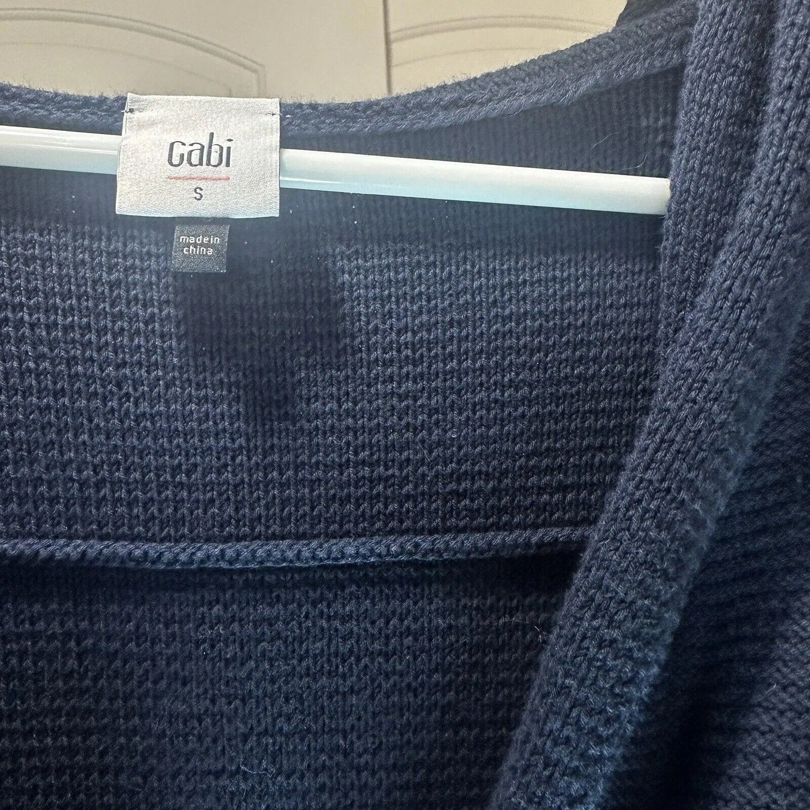 Cabi‎ Womens El Captain Hoodie Cardigan Sweater Size Small Navy Blue White 5780 - Image 4