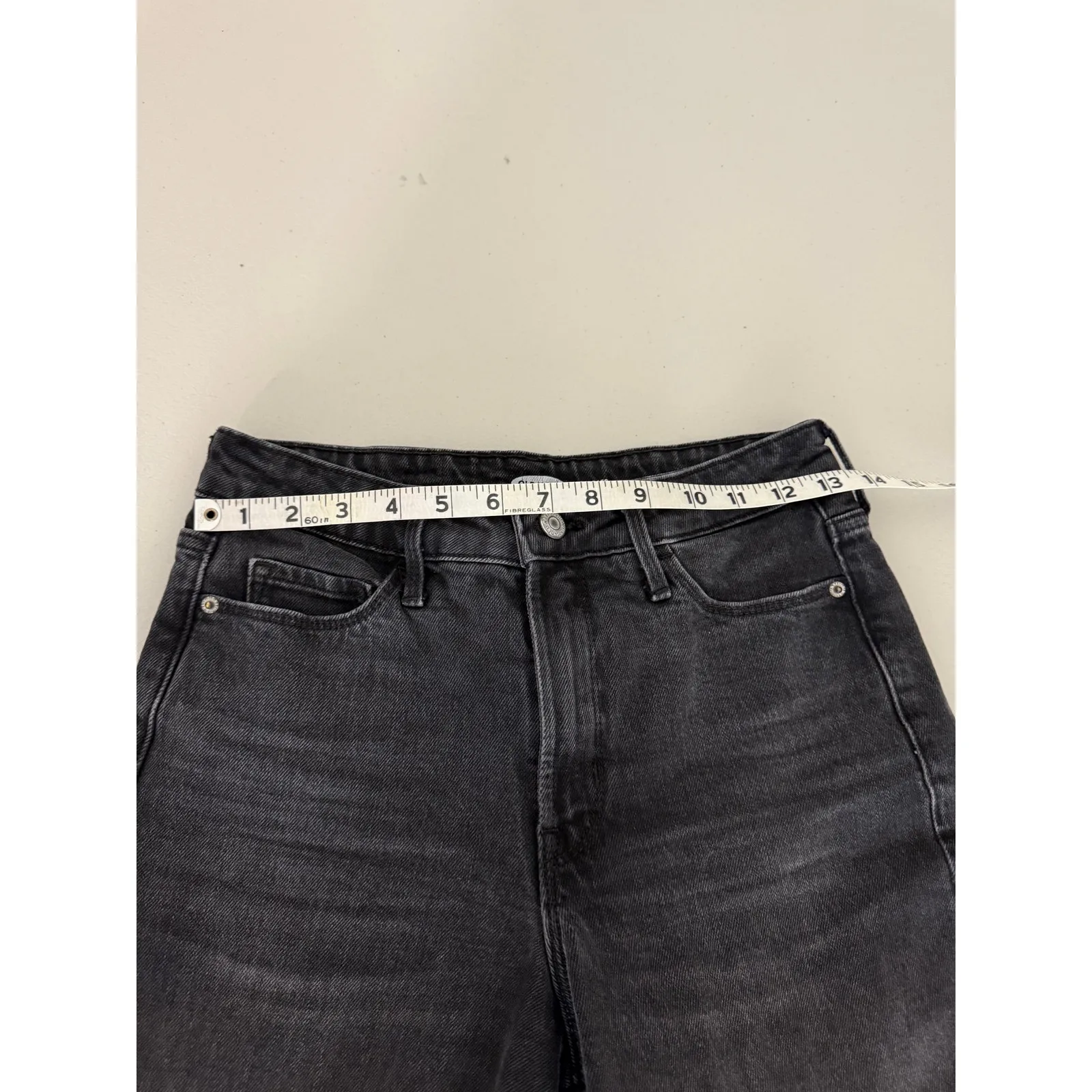 Old Navy Black Wide Leg Extra High Rise Cotton Raw Hem Cropped Ankle Jeans 2 - Image 6