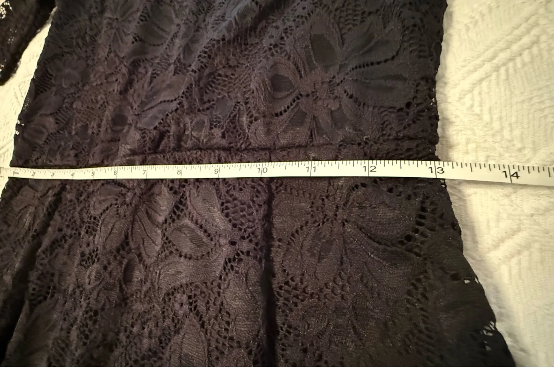 Dress - black New York & Co NY&Co lace dress - mock neck - size small - elegant. Excellent condition!  No flaws. Flattering. See pics for details and measurements.  - Image 4