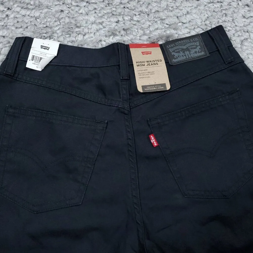 Levi's High Waisted Mom Jeans Cotton Hemp Chino Pants Black 28 x 30 High Rise - Image 3