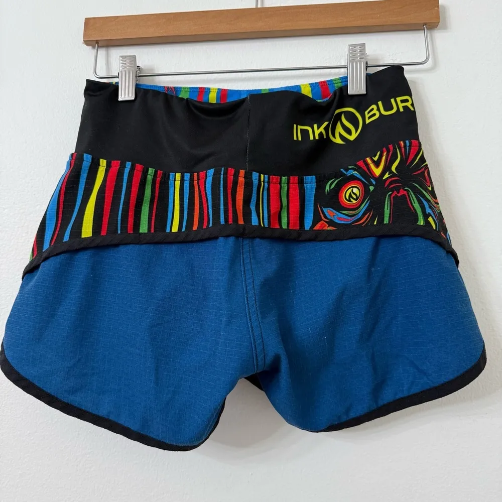 {2} InkNBurn Run or Die Colorful Women's Flutter Running Shorts Black - Image 4