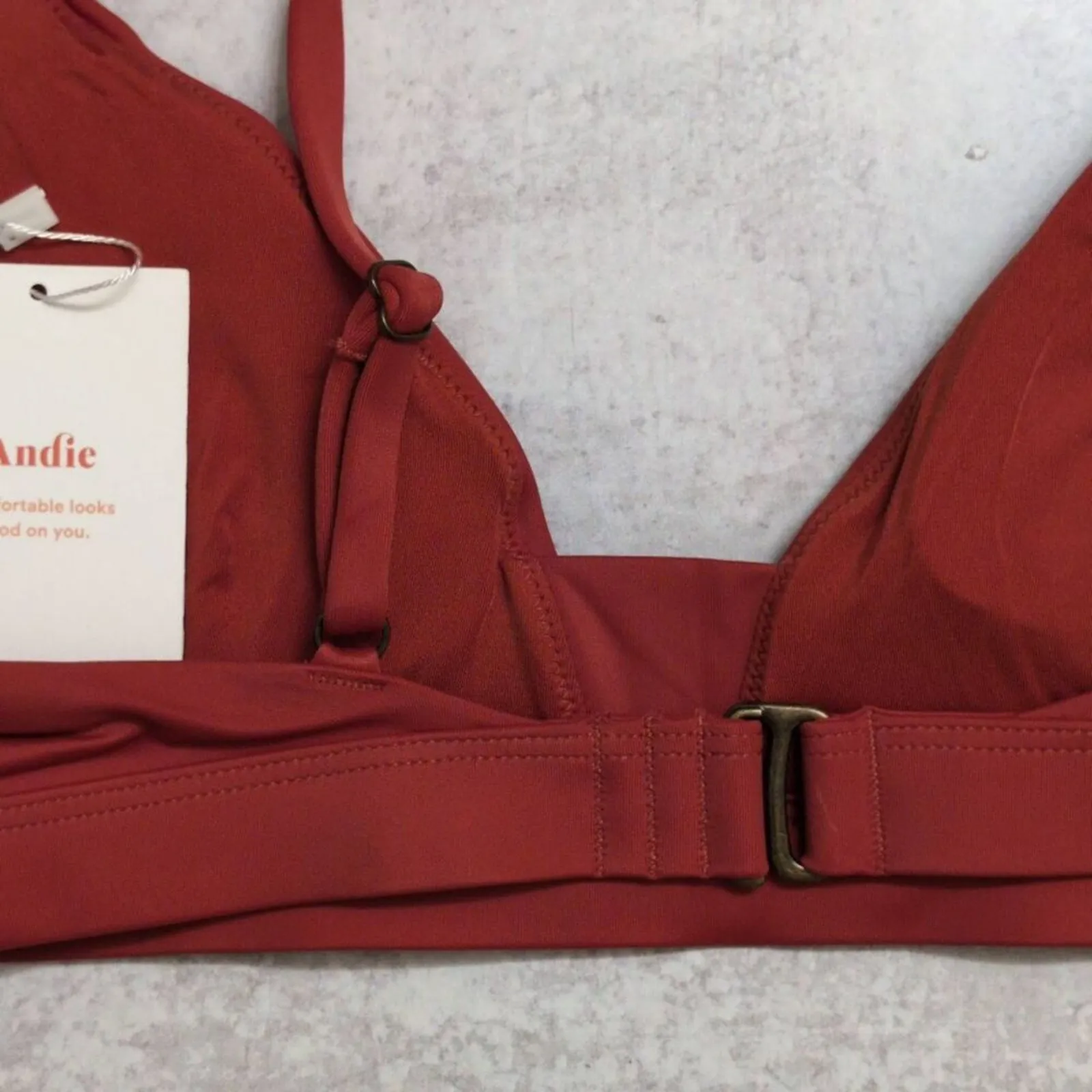 NWT Andie Tahiti Top Chili Pepper Comfortable Adjustable V-Neck Bikini L - Image 4