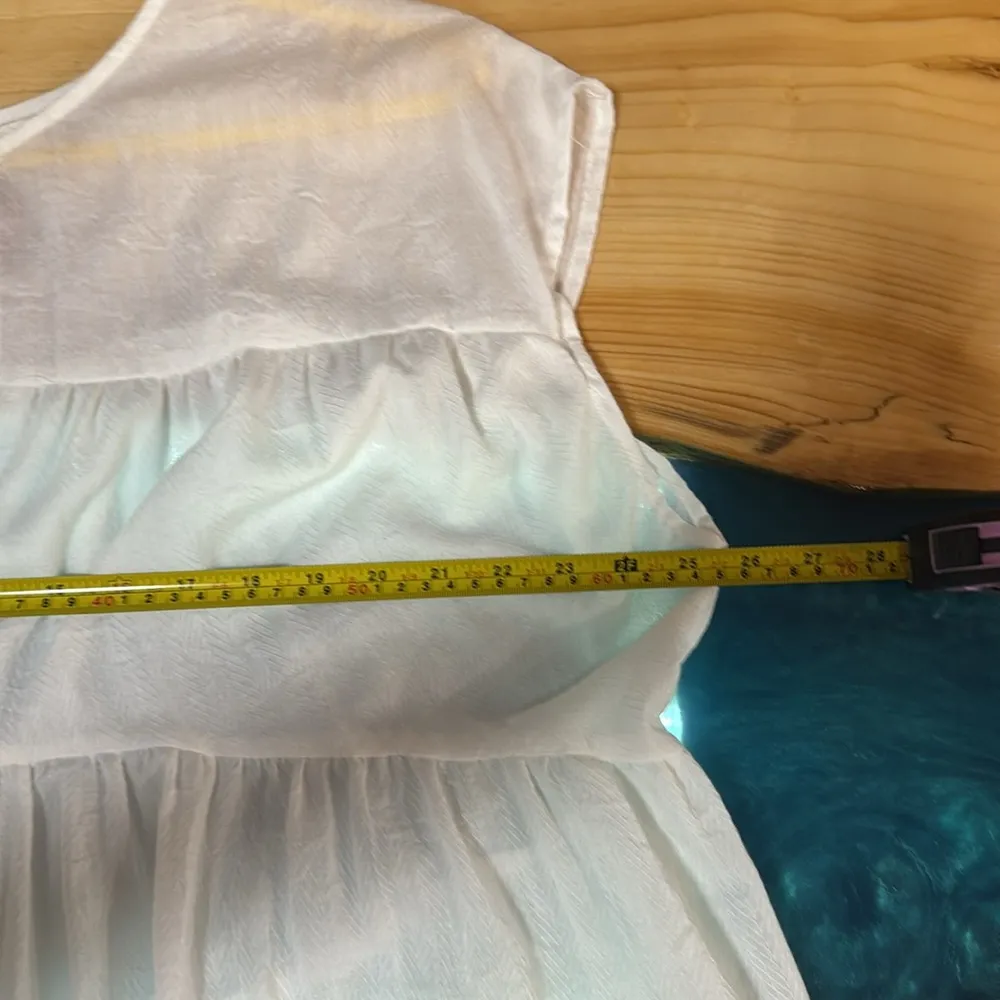 Mustard‎ Seed White Sleeveless Tiered Blouse - Image 4