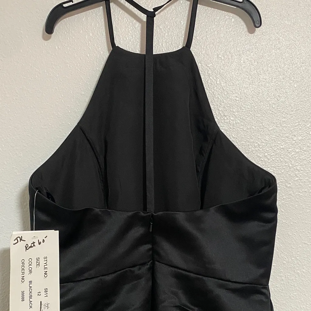 Hayley Paige Occasions Black Halter Maxi Dress - Image 3